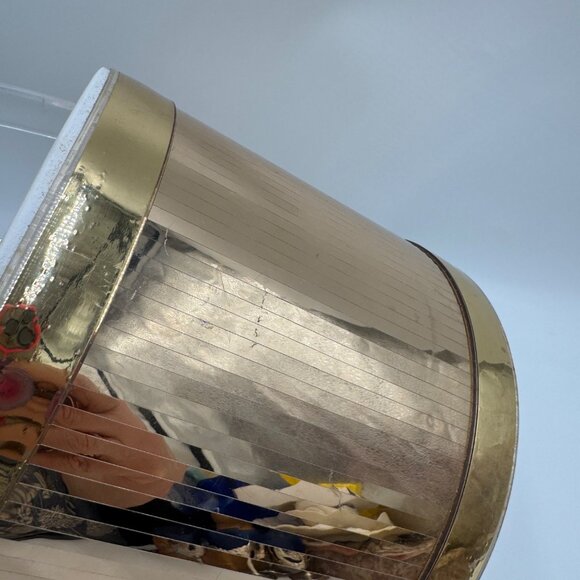 Vintage Georges Briard Ice Bucket Mirror Gold with Clear Handle and Lid Vintage - Picture 5 of 10